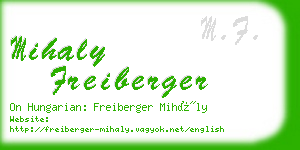 mihaly freiberger business card